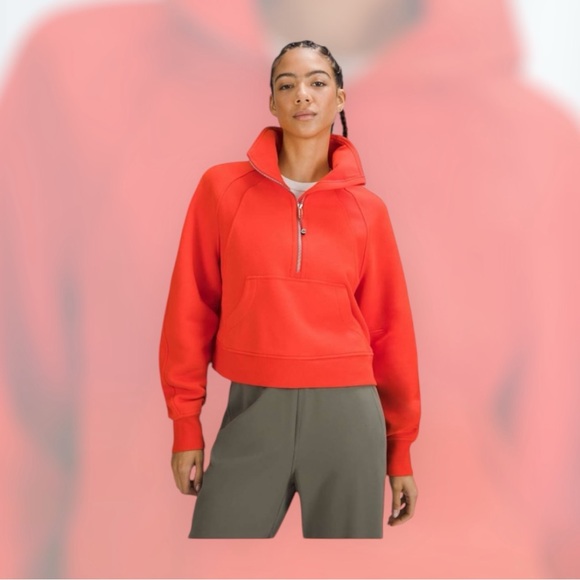 lululemon athletica Tops - Lululemon Scuba Oversized Funnel
Neck Half Zip
Solar orange